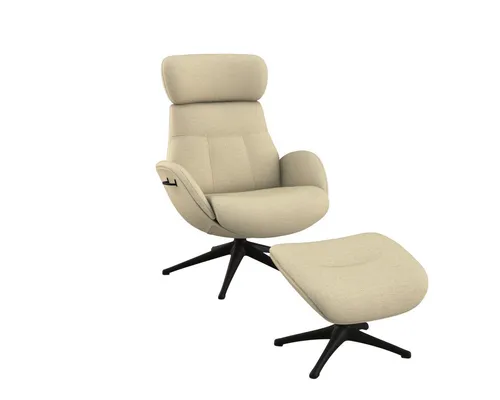 FLEXLUX Relaxsessel Elegant, Funktionssessel, verstellbarer Rücken- und Kopfstütze, Premium Komfort, Rücken- & Kopfteilverstellung, drehbar, Fuß schwarz