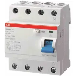 ABB F204 F-40/0,03 FI-Schalter 4P - Sicherer Schutz für Ihre Elektroinstallation - FI-Schutzschalter Typ F, 40A, 30mA, bietet umfassenden Personen- und Brandschutz. Ideal für Haushalts- und Industrieanwendungen mit hoher Störfestigkeit.