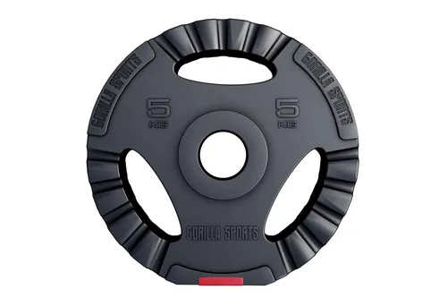 GORILLA SPORTS Hantelscheiben 1,25kg, 2,5kg, 5kg, 10kg, 15kg, 30kg, 50mm - Olympia Gewichtsscheiben, 5 kg