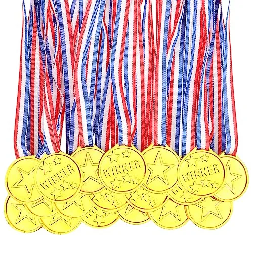 pcs Goldmedaille für Kinder, Gewinner Medaillen Gold Kunststoff Goldmedaillen Kinder Sieger Medallien Super Medallien Podium Kindergeburtstag Kinder lieben Diese Gold Medallien Spielzeug Awards 18