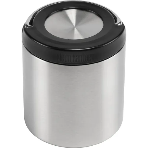 Klean Kanteen Thermobehälter 1005808 – Brushed Stainless, 237 ml - Thermos-Lebensmittelbehälter aus Vakuumisoliertem Edelstahl, mit leicht zu reinigendem Deckel und Klapphenkel für optimale Flüssigkeitsdichte.