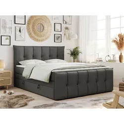 King Boxspringbett 180x200 mit Bettkasten und Matratze H4 - Premium Boxspringbett mit zwei 7-Zonen-Taschen-Federkernmatratzen und praktischem Bettkasten für optimalen Stauraum. Ideal für höchsten Schlafkomfort und leicht zu reinigen.