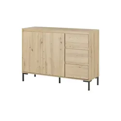 Sideboard Fiave – Modernes Holzfarbenes Design - Kommode in Holzfarben, modern und grifflos, mit stabilem Metallgestell und verstellbarem Boden – ideal für jedes Zuhause.