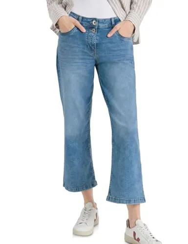 Cecil High Waist Wide Leg Jeans – Loose Fit Light Blue Washed 28 - Modische High Waist Jeans im Loose Fit mit weitem Bein. Ideal für einen lässigen Look und optimalen Tragekomfort. Perfekt für jeden Anlass!