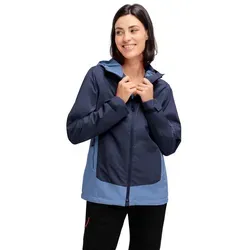 Maier Sports Women's Brocken Regenjacke Gr 48 - Regular blau - Funktionsjacken für Damen, wasserdicht und winddicht - ideal für Wandern und Trekking. Hoher Komfort mit Kapuze und DWR-Imprägnierung.