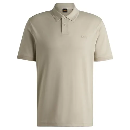 BOSS ORANGE Poloshirt Pe_Interlock - Beige/Braun, Größe S - Herren-Shirt aus 100% Baumwolle, pflegeleicht und casual im unifarbenen Design, ideal für entspannte Anlässe.