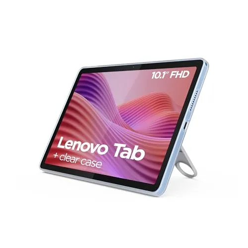 Lenovo Tab WUXGA Tablet 25,6 cm (10,1 Zoll), MediaTek Helio G85, 4 GB RAM, 64 GB, 60 Hz, 2 Lautsprecher, Wi-Fi 5, Bluetooth 5.3, Android 14, Polarblau, inklusive transparenter Hülle
