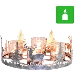 Adventskranz Weihnachtsdeko Kerzenständer Miekke in silber von Marrakesch Orient & Mediterran Interior