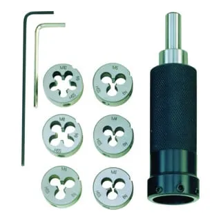 Proxxon Schneideisenhalter mit Schneideisen M 3 - 10, 24082 - Fräsmaschinen & Abrichthobel, präziser Schneideisenhalter für exakte Bearbeitung und vielseitige Einsatzmöglichkeiten in der Metallverarbeitung.