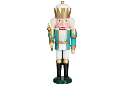 Seiffener Volkskunst Nussknacker König exclusiv 40 cm - Nussknacker: Exklusiver König in 6 Farben, handbemalt und aus Holz. Ein traditionelles Kunstwerk aus dem Erzgebirge – ideal als Geschenk oder für Sammler.