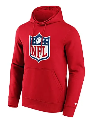 Fanatics NFL Shield Hoodie in Rot, Größe M - Hochwertiger Kapuzenpullover für Herren mit NFL Shield Logo. Bequem und stylisch, ideal für Football-Fans und Freizeitaktivitäten.