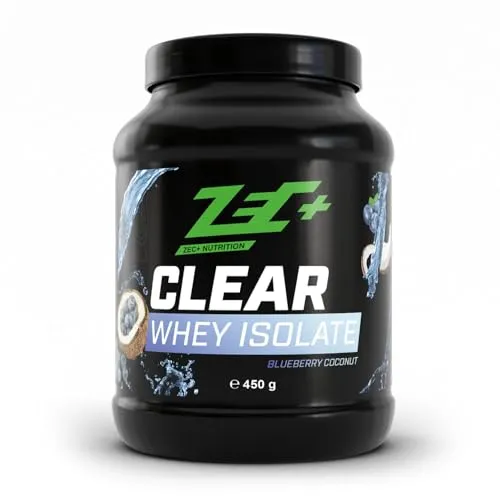 ZEC+ Clear Whey Isolate (450g, Blaubeere-Kokos) - Mehrkomponenten Proteine mit 24,4 g Protein pro Portion, gluten- und laktosefrei für einen erfrischenden Genuss.