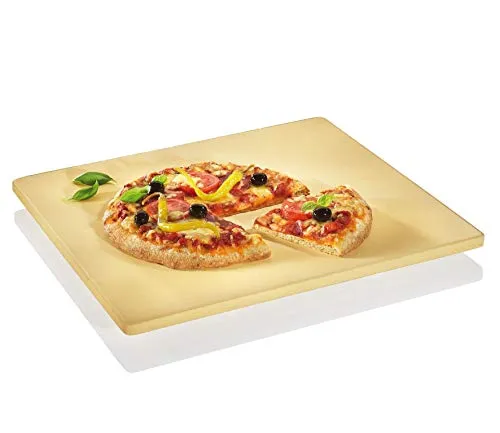 Küchenprofi Pizzastein 41cm - Backstein aus feuerfestem Cordierit für knusprige Steinofenpizza, ideal für Ofen und Grill, inkl. Bedienungsanleitung und Pizzarezept in Geschenkverpackung.