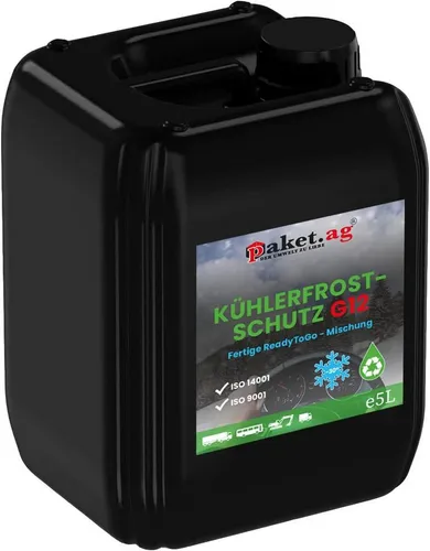Paket.ag Kühlerfrostschutz Paket AG Frostschutzmittel G12 Rot – 5 Liter, bis -30 °C- Antifreeze, 100 St.