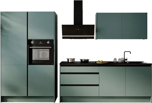 Yourkitchen Küchenblock Premium 335 TROJA - Modernes Design und Funktionalität - Der Yourkitchen Küchenblock Premium 335 TROJA vereint modernes Design mit praktischen Funktionen. Die robuste Granitarbeitsplatte und die grifflose Optik bieten Langlebigkeit und Eleganz. Ideal für stilbewusste Küchenliebhaber!