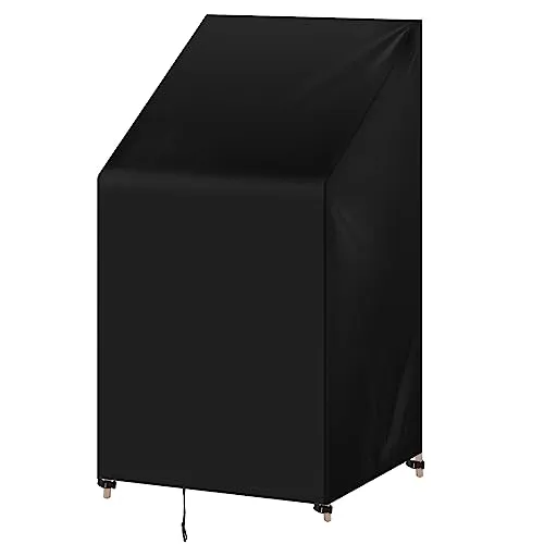 WOLTU Abdeckung für Gartenmöbel Gartenstühle, 65x65x120/80 cm, Abdeckhaube aus 420D Oxford Gewebe, Wasserdicht Abdeckplane UV-Beständig, Schutzhülle Plane für Möbelsets, Schwarz