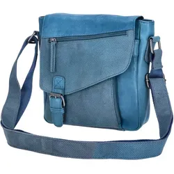 The Skandinavian Brand Damen Leder Schultertasche in Blau