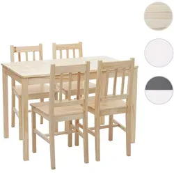Esszimmer-Set HWC-F77, Massiv-Holz Sitzgruppe im Landhausstil
