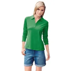 heine Langarm Poloshirt in Grün Größe 44