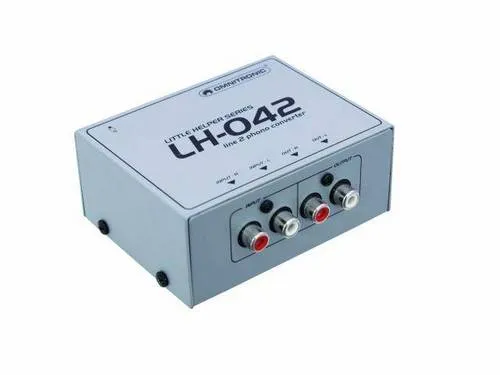 OMNITRONIC LH-042 - Passiver Stereo-Line Phono-Wandler, konvertiert Line-Pegel in Phono-Signal ohne externe Stromversorgung