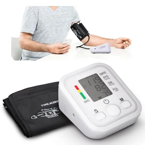 Extralink Smart Life Oberarm Blutdruckmessgerät, Genau Manuell Blutdruckmessgerät, Speichert 99 Messungen, Intuitive Ein-Knopf-Bedienung, Kompakt, Energiesparfunktion, Blutdruckgerät, Weiß