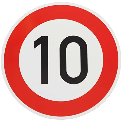 Original Verkehrszeichen 10 KM/H Nr. 274-10 - Sicherheitsschild für den Straßenverkehr, ideal als Geburtstagsgeschenk für den 10. Geburtstag – made in Germany mit hochwertiger Reflexfolie und Zulassung nach StVO.