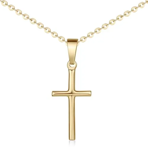 MATERIA Anhänger Kreuz Gold klein in gold von Materia by Matthias Wagner