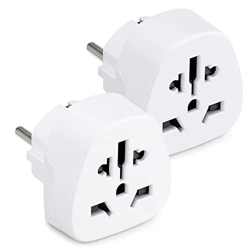 kwmobile 2X Reiseadapter UK auf DE Schuko - Typ F Deutschland Steckdose Reise Adapter Set für Typ G Stecker - Reisestecker Stromadapter in Weiß