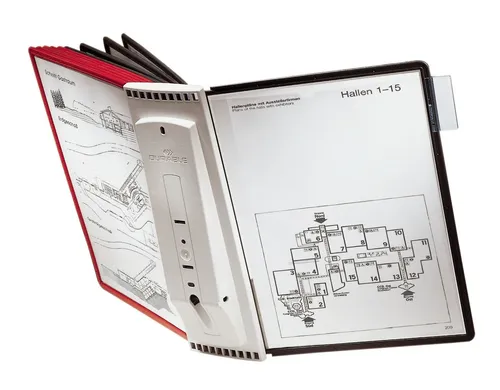 Durable 5631-00 Sherpa wall 10 Sichttafelsystem - Werbeartikel mit 10 A4 Sichttafeln, reflexionsarm und scannertauglich. Ideal für Präsentationen und Informationen, einfaches Auswechseln dank praktischer Zapfenmechanik. Made in Germany.
