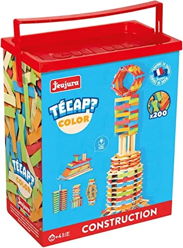 Jeujura ETS Bauspiele Tecap Color - 200 Bausteine - Bauspielzeugset mit 200 hochwertigen Bausteinen, ideal für kreative Spiele und zur Förderung der Fantasie. Perfektes Geschenk für kleine Baukünstler.