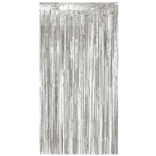 Folienvorhang, Fotohintergrund, Partydeko silber metallic (200 x 100 cm)