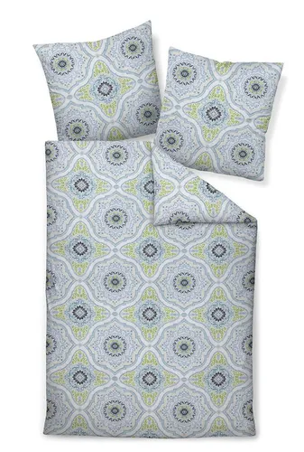 Janine Mako-Soft-Seersucker Bettwäsche Tango 20153-02 in blau von Janine