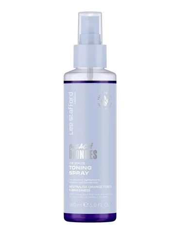 Lee Stafford Bleach Blondes Ice White Tönungsspray 150ml - Das Lee Stafford Bleach Blondes Ice White Tönungsspray 150 ml neutralisiert unerwünschte warme Töne und sorgt für strahlendes, kühles Haar. Ideal für platinblondes oder gesträhntes Haar. Einfach anwenden, kein Ausspülen nötig!