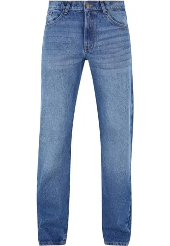 Urban Classics Herren Jeans Heavy Ounce Straight Fit Jeans - Herren-Jeanshosen mit lässigem Straight Leg und Loose Fit für maximalen Komfort, aus 100% Baumwolle für ein angenehmes Tragegefühl und vielseitig kombinierbar.