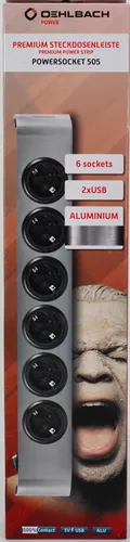 Oehlbach Powersocket 505 HiFi Steckdose 6-fach mit 2 USB-Ports