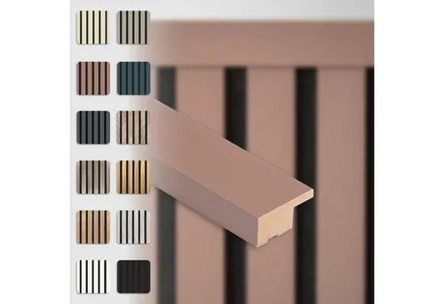 Hexim Wanddekoobjekt APA03 (Abschlussleiste 275x2,7cm passend für unsere Akustikpaneele - flexible Lamellenwand Holz MDF Wandpanelee Lamellenverkleidung Wandverkleidung (1 Abschlussleiste Mauve - APA03)