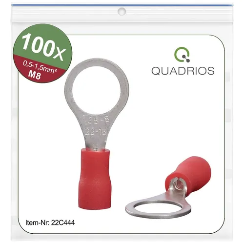 Quadrios 22C444 Ringkabelschuh Querschnitt (max.)=1.5 mm² Loch-Ø=8.5 mm Teil...