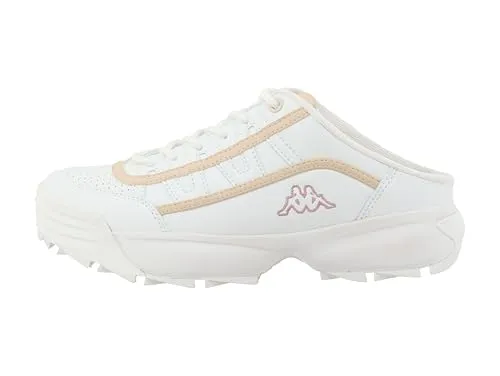 Kappa Damenschuhe Schnürschuhe Weiß Freizeit - Pantoletten in Weiß mit flachem Absatz, ideal für den Alltag. Bequem und stylisch, perfekt für entspannte Freizeitaktivitäten.