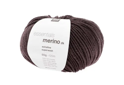 Rico Design Essentials Merino dk reine Merinowolle zum Stricken und Häkeln Häkelwolle, 120,00 m (50g Wolle, Strickwolle, Strickgarn, Handstrickgarn)