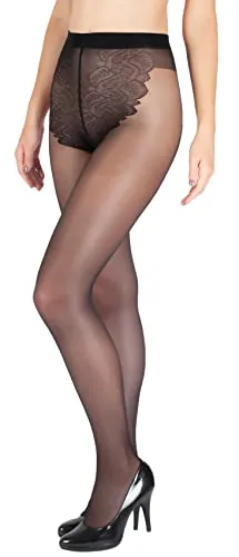 Giulia große größen damen Strumpfhose BIKINI 20 Schwarz XL