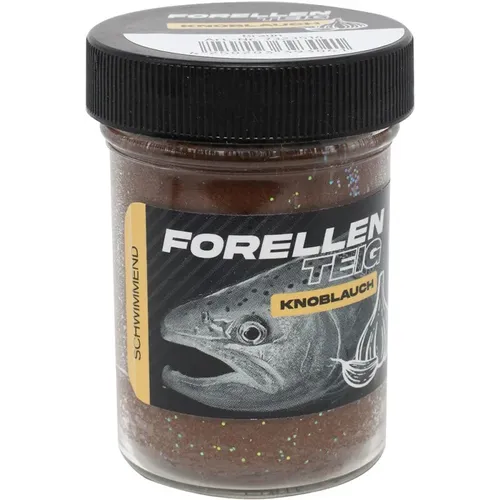 FTM Forellenteig Knoblauch schwimmend Braun