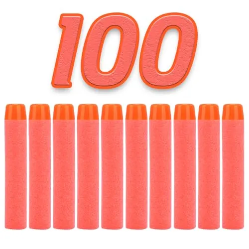 König Design Nerf Pfeile - 100 Stück Nerf Darts Nerf Munition Pfeile Dart Bullets Refill Darts Foam Pfeile für N-Strike Elite Blasters Series Hasbro Fortnite