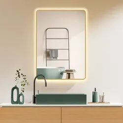 HOKO Badspiegel Antibeschlag LED 50x70cm - Badspiegel mit energiesparender LED-Beleuchtung, Antibeschlag-Funktion und Touch-Schalter für einfaches Lichtwechseln zwischen Warm- und Kaltweiß. Ideal für Badezimmer, feuchtraumgeeignet (IP44).