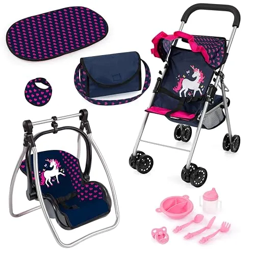 Bayer Puppenbuggy Set mit Tasche - Komplettes Zubehör für kleine Puppenmuttis - Puppenbuggys: Mit diesem Set inklusive Buggy, Tasche und Zubehör wird das Puppenspielen noch realistischer und macht Spaß!