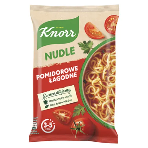 Knorr Nudle pomidorowe łagodne 65 g Unilever Polska Sp. z o.o. 8714100666883