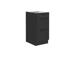 Küchen Unterschrank 40 cm SIENA Schwarz - Vollauszug & Soft-Close - Einbauküchen-Komponenten: Hochwertiger Auszugunterschrank mit Soft-Close-Funktion für sanftes Schließen und optimalen Stauraum in Ihrer Küche.