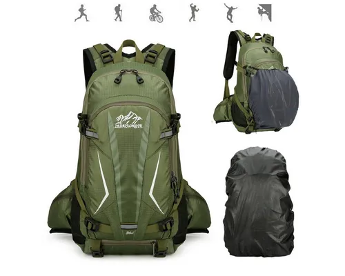 Luckice Fahrradrucksack Radrucksack Fahrradrucksäcke Sportrucksäcke Wander-Rucksack (Motorradrucksack Biker-Rucksack Wanderrucksack Trekkingrucksack Bergrucksack, wasserdichter,30L,Mit wasserdichter Regenhülle,Rucksacktaschen), Herren & Damen mit Helmnetztasche,Trinkblasen können platziert werden