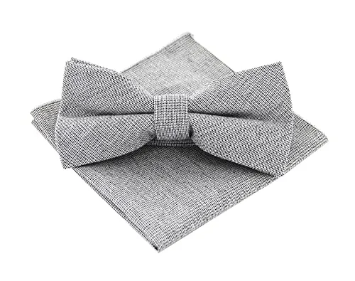 axy Herren Fliege mit Einstecktuch als Set zum Anzug, Tweed Style, bereits vorgebunden, Schleife Konfirmation verstellbar (Muster 6)