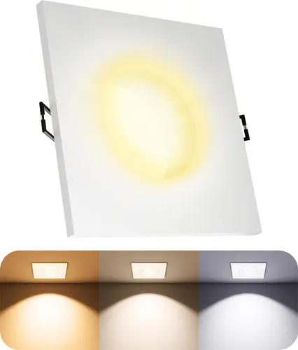 SSC-LUXon BEDA Einbauleuchte LED flach IP65 mit LED Modul tauschbar 4W drei einstellbaren Lichtfarben 3CCT - Bad Einbaulampe weiß 230V für Dusche Bad