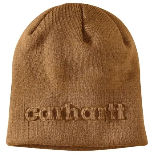 Carhartt Herren Strickmütze mit Prägung, Braun (Carhartt Brown), Einheitsgröße